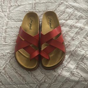 Free people red sandals leather size 38 gorgeous